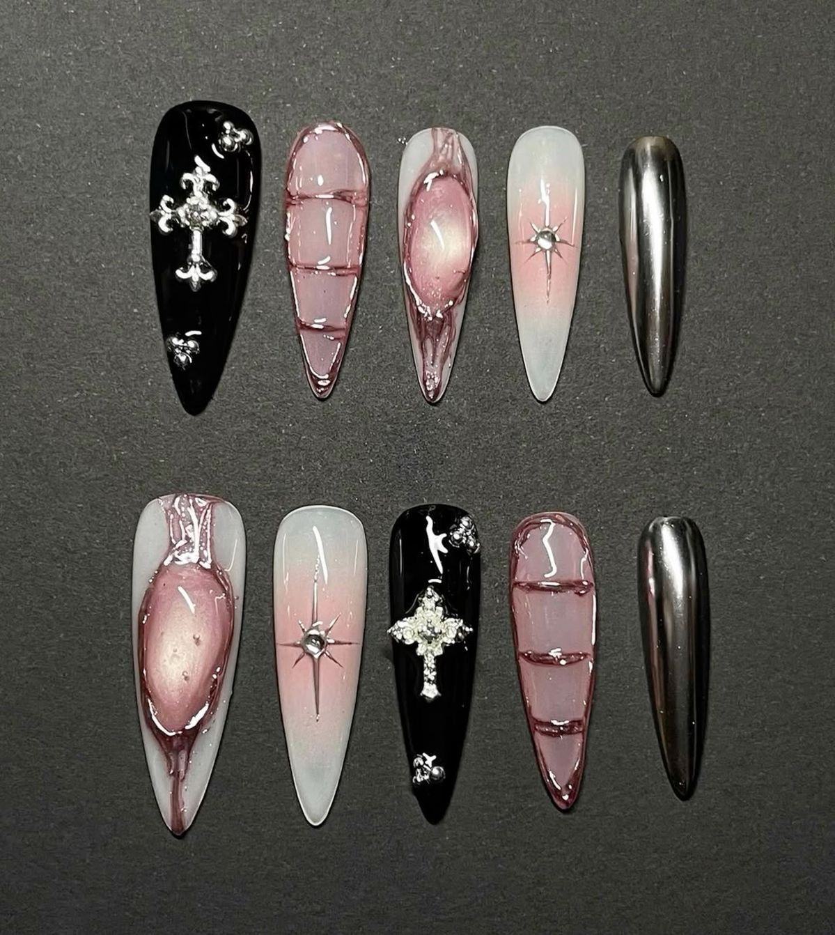 Nail Box Moonlit Cross Butterfly